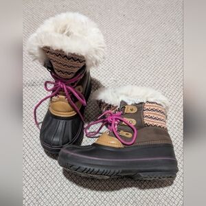Link Kids Winter Boots with Pink Laces Size 2